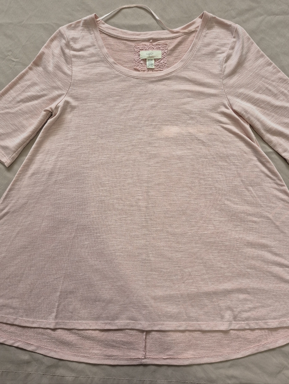 Cupio Light Pink 1/2 Sleeve Scoop Neck Tunic